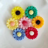 Small Yellow and Mixed PInk Blue Purple Orange Red Sunflower Flower Resin Cabochon Decoden Slime Charms Embellishment  DIY