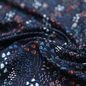 Floral, Plants pattern, Woodland Flower printed Cotton Fabric by the yard, 110cm wide, Cotton material, Sewing, DTP, DYI, Korea, Free