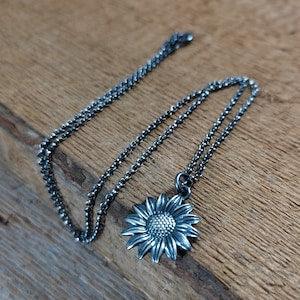 Filigree Sunflower Pendant, Silver Sunflower Necklace, Sterling Silver Necklace, Silver Jewelry, IRART Cyber Sale 2023