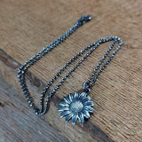 Filigree Sunflower Pendant, Silver Sunflower Necklace, Sterling Silver Necklace, Silver Jewelry, IRART Cyber Sale 2023