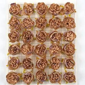 6cm Light Brown Peony 5-100P Artificial Silk Flower Head Bulk DIY Crafts Decor