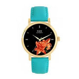 Toff London TLWS-76619 Ladies Orange Lilies Flower Watch