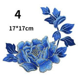 Peony Flower Embroidery Floral Applique Patches Sew on Craft Ethnic DIY Red