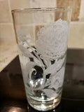Libbey~Tumbler~12 oz~White Peony Flower Pattern~5.5"T~Weighted Bottom (B52)