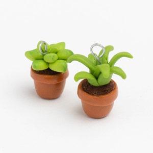 Potted Plant Polymer Clay Charm, Miniature, or Necklace