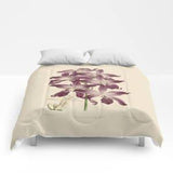 Duvet Cover or Comforter - Without Insert, Bedroom, Home decor, Beige, Illustration, Shams, Plants, Nature, Orchid, Boho, Girl, Dorm, Gift