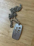 VTG enuine Pewter 13.5" Necklace Pendant Tulips Lilies Floral Mothers Day Gift