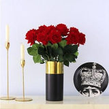 Real Touch Rose, 20pcs High Quality Artificial Rose, Rose with Stems for Wedding Home Bouquets Party Decoration -Red