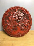 Collect China antique Iacquer ware Handmade subshrubby peony flower lines Box