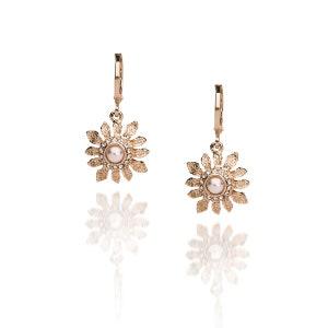 Gold Sunflower Hoop Earring