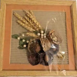 Wall Art 3D Relief Harvest Nature Crops Dried 30x30 CM Brown Beige Wrapped New