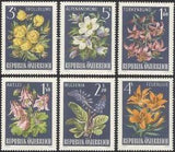 Austria 1966 Alpine Flowers/Nature/Plants/Lily/Anemone/Wulfenia 6v set (at1079a)