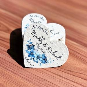 Plantable Flower Seed Paper Party Favor Seed Paper Heart Winter Wedding Favor Blue Wedding Seed Favor Seed Wedding Party Favor Seed Gift Tag