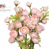 Light Pink Mini Ranunculus, Artificial Silk Flowers, 18