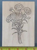 CARNATION LARGE Wood/Rubber Stamp flower bud bouquet plants RND-K755 Rainy Day