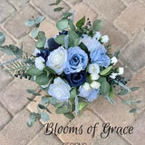 Bride bouquet, blue roses wedding bouquet, bridesmaids bouquet, winter blue bridal bouquet, blue roses bouquet.