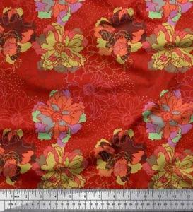 Soimoi Cotton Poplin Fabric Peony Floral Fabric Prints By metre-hpa