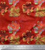 Soimoi Cotton Poplin Fabric Peony Floral Fabric Prints By metre-hpa