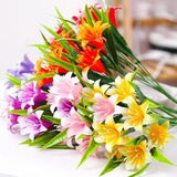34cm Artificial Lily Flowers Realistic Fake False Plastic Plants Home Decoration