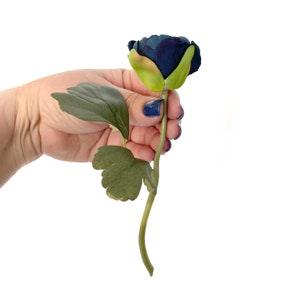 Navy Blue Ranunculus Pick- Artificial Flowers, Silk Flowers