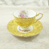 Royal Stafford Shintz teacup and saucer, Flower bouquet Tea cup, English Bone china , Pattern 1842, decorative tea set