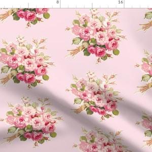 Roses Fabric - Jane's Rose Bouquet Peony By Lilyoake - Rose Bouquet Vintage Floral Cottage Chic Cotton Fabric By The Yard With Spoonflower
