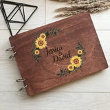 Wedding Guest Book, Guest book Sunflowers, Wedding book, Wedding guestbook, Wooden guest book, Guestbook, Rustic wedding,  guestbook