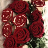 Finished Crochet Rose,Handmade Knitted Flowers,Crochet Flower Bouquet,Valentine's Day Gift,Eclectic Home Decor,Gift For Her