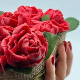 Bouquet soap red rose Bouquet roses Handmade flowers Gift girlfriend soap Rose petals Natural soap