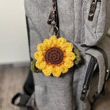 Handmade Crocheted Sunflower Keychain