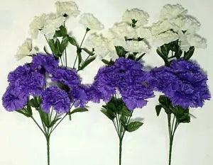 Lavender & Cream Carnations 6-14" Bushes Silk Flower In/Outdoor Decor US BP#2211