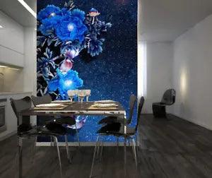 3D Blue Peony Flower 15325NA Wallpaper Wall Murals Removable Wallpaper Fay