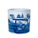 Blue and White Chinese Porcelain Pagoda Orchid Pot | Indoor Planter | Cachepot