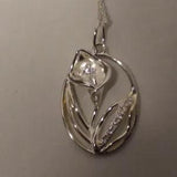 Avon Sterling Silver Calla Lily Necklace - Brand New