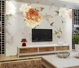 3D Red Peony Flower ZHUA7840 Wallpaper Wall Murals Removable Self-adhesive Amy