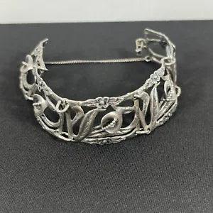 Peace Lily 925 Sterling Silver Link Bracelet 34g 7in Unique Flowers