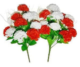 (2 pcs) Red & White Carnation 18