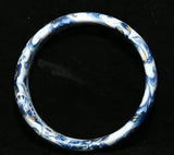 3'' Old China Dynasty Blue White Porcelain Gilt Peony Flower Butterfly Bracelet