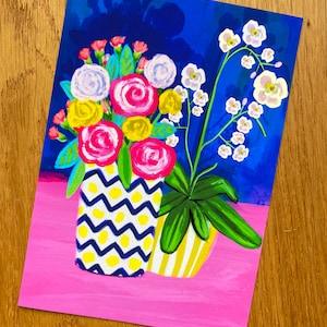 Orchids and roses - Art print, by KKArts