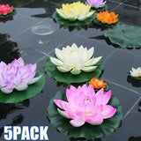 Floating Water Lily Artificial Lotus Pond Tank Plant Ornament Home Garden Decor