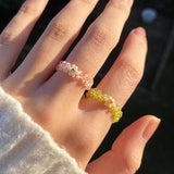 Custom beaded flower ring | 40+ COLORS | single flower ring, simple ring, seed bead ring, gift for her, dainty ring, customizable ring, cute