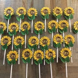 Sunflower cupcake topper, flower cupcake topper
