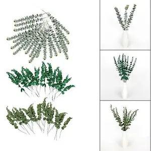 20pieces Faux Eucalyptus Leaves Dried Leaf Branch For Floral Arrangement