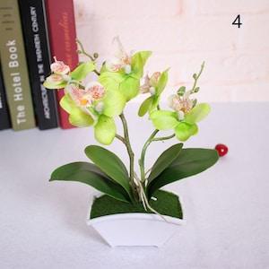 Artificial Butterfly Orchid Flower + vase Set Real Touch leaves Artificial Plants Overall Floral For Wedding Gift