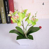 Artificial Butterfly Orchid Flower + vase Set Real Touch leaves Artificial Plants Overall Floral For Wedding Gift
