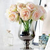 5 Heads Artificial Flowers Peony Bouquet Silk Peony Flowers Bridal Bouquet...