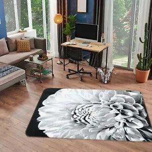 3D White Peony Flower ZHUA2370 Game Non Slip Rug Mat Photo Carpet Zoe