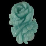BE07933# Hand Carved  Peony Flower  Amazonite Pendant Bead Gemstone