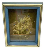 Vintage Dried PRESSED FLOWERS Wall Art BOHO Retro Decor Framed Shadow Box Joan