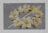 Vintage Postcard** EASTER ** LILIES SURROUNDING A CROSS ** EMBOSSED *TUCKS 1908